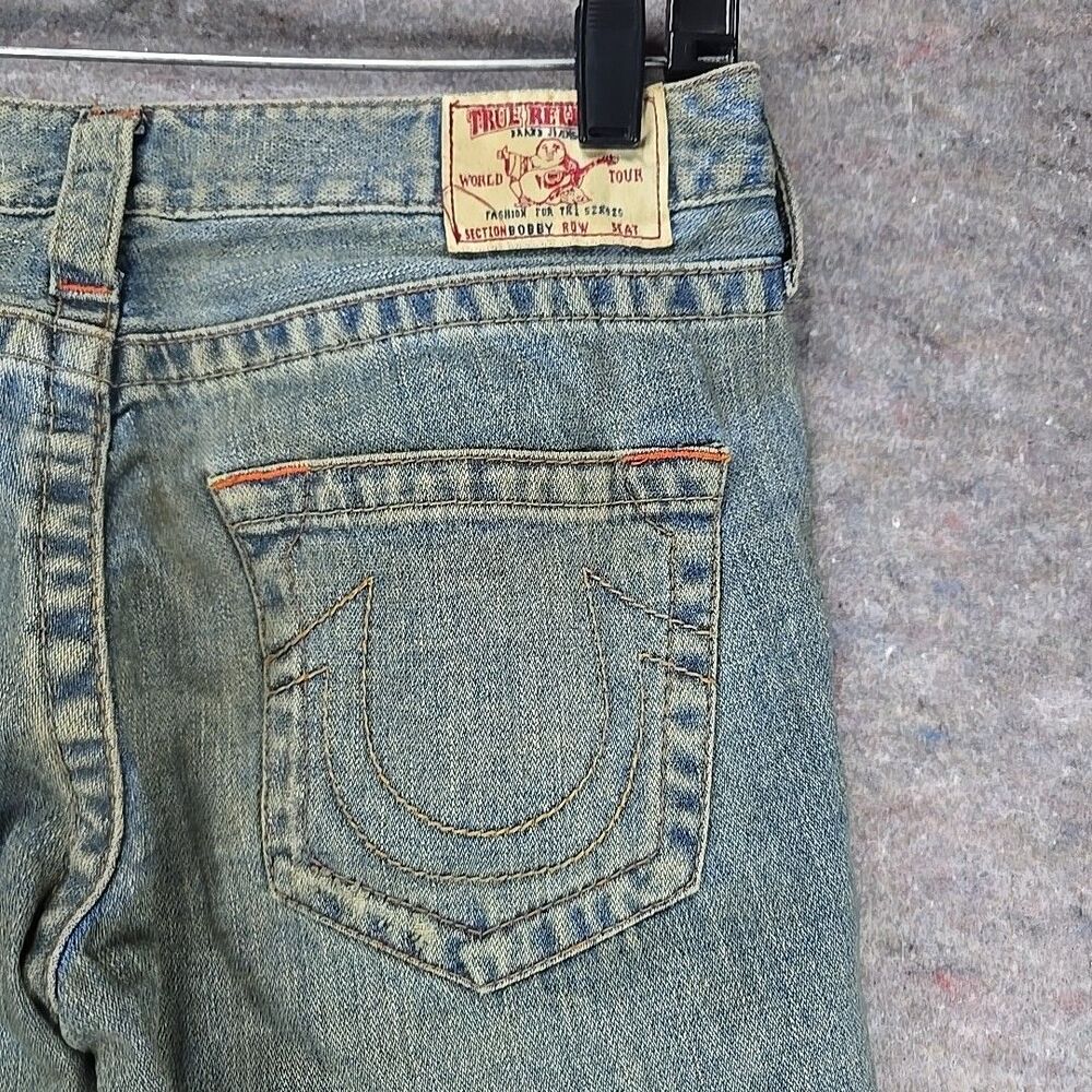 NWT True Religion Jeans Embroidered Size 29 Y2K Bobby Flare Lady Godiva Denim - Picture 12 of 15